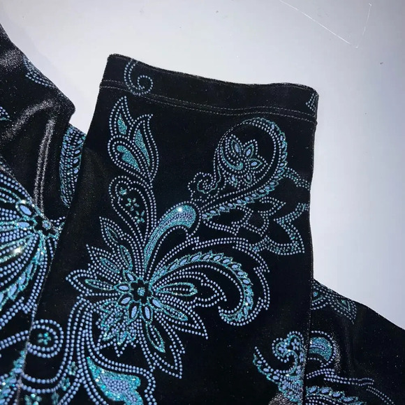 Elementz, 2X,jacket Cami sparkle crush velvet jewel button loop neckline close - Picture 7 of 10